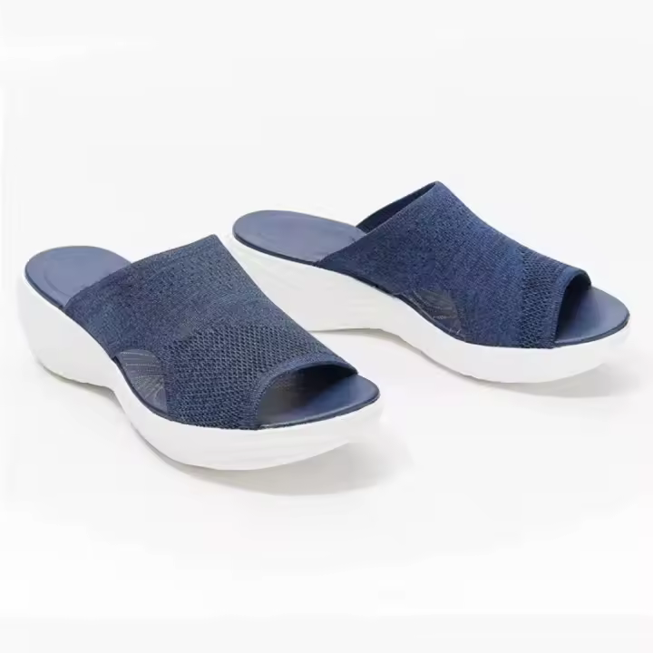 SP Zapatillas de gran tamaño para Mujer, zapatillas de Verano de Malla transpiró con Boca de Pez y Suela plana para Mujer. - 1
