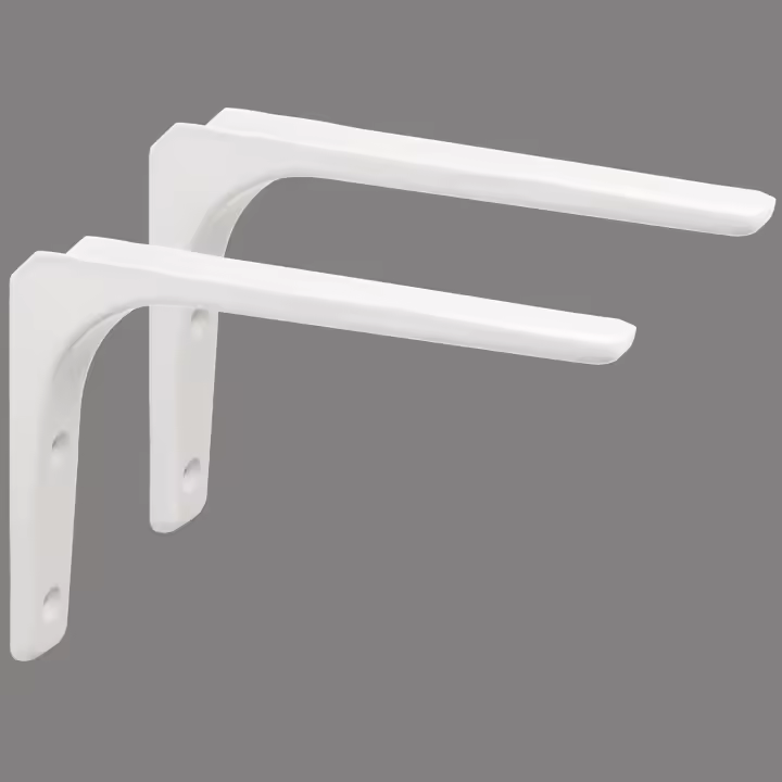 Soporte de estante Soporte de esquina Soporte de esquina Soporte de estante Colgante de pared 200 mm * 150 mm, acabado de metal blanco brillante, 2 piezas, EJR200W-2P - 1