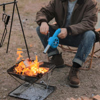 Ventilador De Mano Para Barbacoa Y Camping Estarter Rápido Portátil Accesorios Para Estufa Grill Picnic Color Negro Yelló Azul - details 3