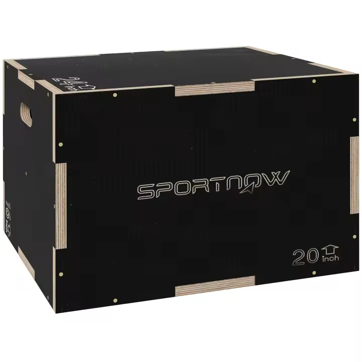 SPORTNOW Cajón Pliométrico Caja Pliométrica con 3 Alturas Diferentes Entrenamiento de Fuerza en Casa Oficina Gimnasia CrossFit Carga 120 kg Negro - 1