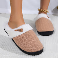 Zapatillas Casuales De Pelo Fluffy Para Mujer Invierno Plush Interior Zapatos De Mujer 2025 Plataforma Calientes Tallas Grandes Pareja Planas - details 0
