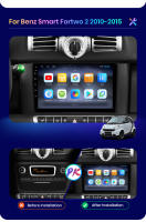 AWESAFE inalámbrico CarPlay Android Auto Radio para Smart Fortwo 451 2005 2006 2007 2008 2009 2010 2011 2012 2013 2014 2015 coche reproductor multimedia GPS 2 din autoradio volante controles RDS Bluetooth - details 3
