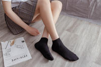 Calcetines De Verano Para Mujer 98% Algodón Color Sólido Transpirables Desodorantes Casual Cortos Cómodos Kawaii - details 5