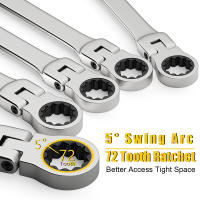 Juego De Llaves De Encaje Ratchet Con Cabeza Flexible 72 Dientes Acero Cromo Vanadio Herramienta Manual Para Reparación De Coches Terminado En Espejo - details 4