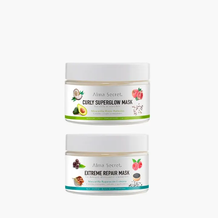 Pack 2 Mascarilla Capilar - Curly & Extreme Hair Pack - Alma Secret - Un pack ideal para cuidar los cabellos rizados u ondulados. - 1
