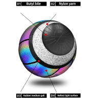Baloncesto Luminoso PU Reflectivo Durable Para Juegos Nocturnos Interior Y Exterior Regalo Ideal Baloncesto Colorido De 650g - details 2