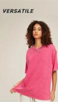 Camiseta Estilo Retro Americano Pesada De Color Sólido Para Hombres Y Mujeres Manga Corta Verano Moda De Calle Antiguo Talla Grande Ropa Lavada - details 4