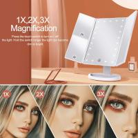 Espejo de Maquillaje LED Tríptico Wdruz Con Aumento Blanco - details 2