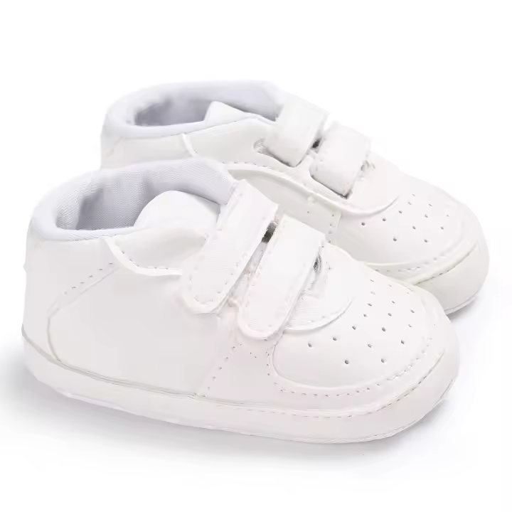 Zapatos De Bebé Blancos Niños Y Niñas Suela Suave Transpirables Zapatillas Deportivas Infantiles Tamaño Adecuado Para Edad 0-1Año - 1