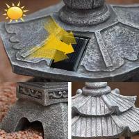 Lámpara Solar De Resina Creativa Torre De Luces De Palacio Decoración Zen Para Jardín Y Patio Iluminación Solar Pagoda Luces - details 6