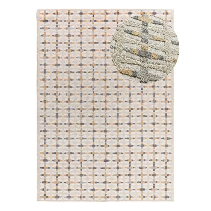 Alfombra interior geométrica con relieve en multicolor - BARESA 12949 | 80x150, 133x190, 160x230 cm - 1