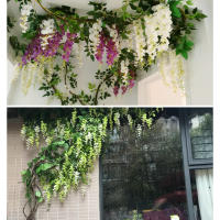 Vine De Hojas De Hydrangea Artificial De 2 Metros Para Decoración De Boda Y Hogar Accesorios Para Baño Plantas Decorativas Silken - details 0