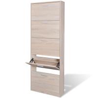 vidaXL Zapatero de Madera 5 Compartimentos Mueble Almacenaje de Zapato Color Marrón roble,  Blanco,  Roble - details 1