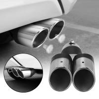Decoración De Coche Tubo De Escape Cromado Universal Estilo De Automóvil Con Doble Salida Curva Acero Inoxidable Para Toyota Honda Nissan Y Más - details 8