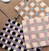 Carpetas De Piso Antideslizantes Absorbentes De Agua Estilo Coreano Cuadriculadas Para Baño Y Dormitorio Alfombra Fresca Para Niñas - details 3