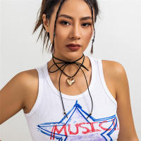 Collar De Corazón Creativo Y Dulce Para Mujer Ajustable Con Lazo Gótico Joyería De Moda Y2K Para Bodas Y Fiestas - details 8