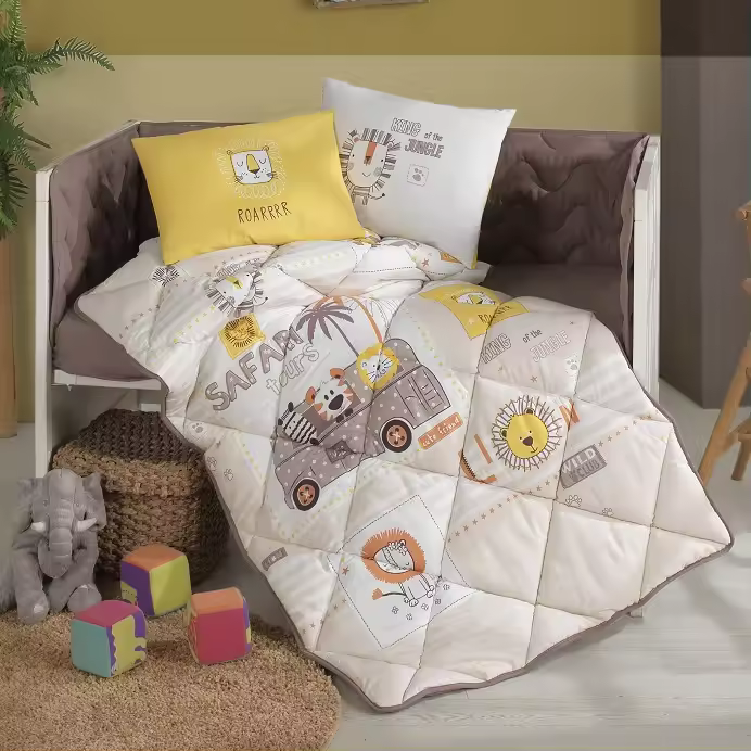 DHESTIA HOME Juego Edredón Cuna Algodón Turco Safari Infantil - 1