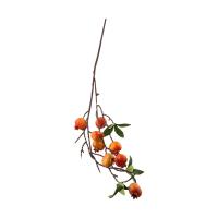 Rama De Pimienta Con Hojas Y 9 Cabezas De Pomegranato Falsas Rojas Y Naranja Para Decoración De Jardín Y Hogar Material De Seda - details 22
