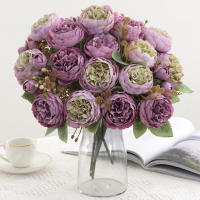 1 Pieza De Flores Artificiales Peonia De Seda Para Decoración Casa Boda Fiesta Faux Bouquet Arreglo De Plástico - details 15