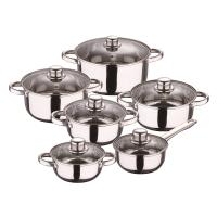 San Ignacio Batería de Cocina 12 Piezas en Acero Inoxidable con Juego de Sartenes y Tapas de Vidrio - details 5