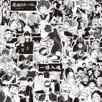 Pegatinas De Voleibol Anime Haikyuu!! 10/30/65pcs En Blanco Y Negro Para Teléfono Estuche Guitarra Diseño Cool Hinata Shoyo Resistentes Al Agua - details 0