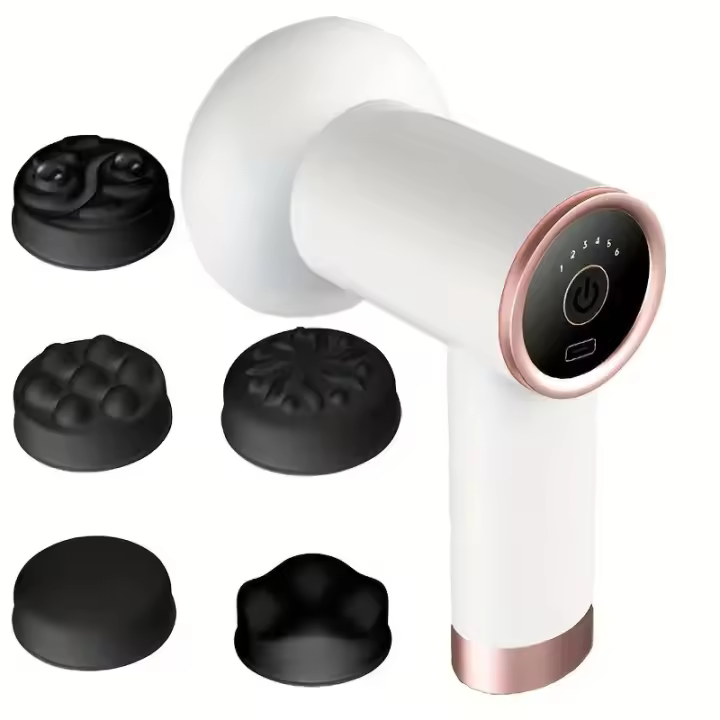 Masajeador Portátil De Batería Recargable Para Cuerpo Rosa Blanca Masa Corporal Mano Herramienta De Relajación Para Cuello Cintura Y Hombros - 1