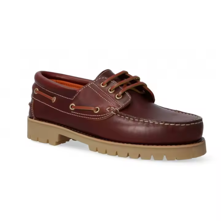 Náutico Unisex Piel Cuero Tallas 35 al 48  Referencia: E252F Cuero. MOYA Nautico estilo Timberland, fabricado todo en piel con plantilla y forro de piel .  * Piso cosido y con buen agarre .  * Fabricado en piel vacuno con marca - 1