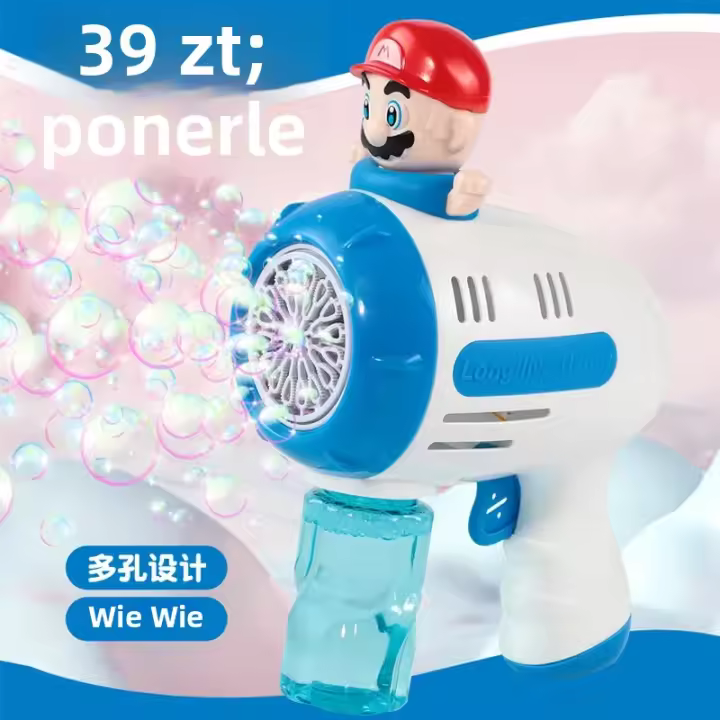Pistola De Burbujas Eléctrica 2024 Juguete Para Niños Máquina De Burbujas Automática Con Luz Juegos Al Aire Libre Regalo Para Niños Y Niñas - 1