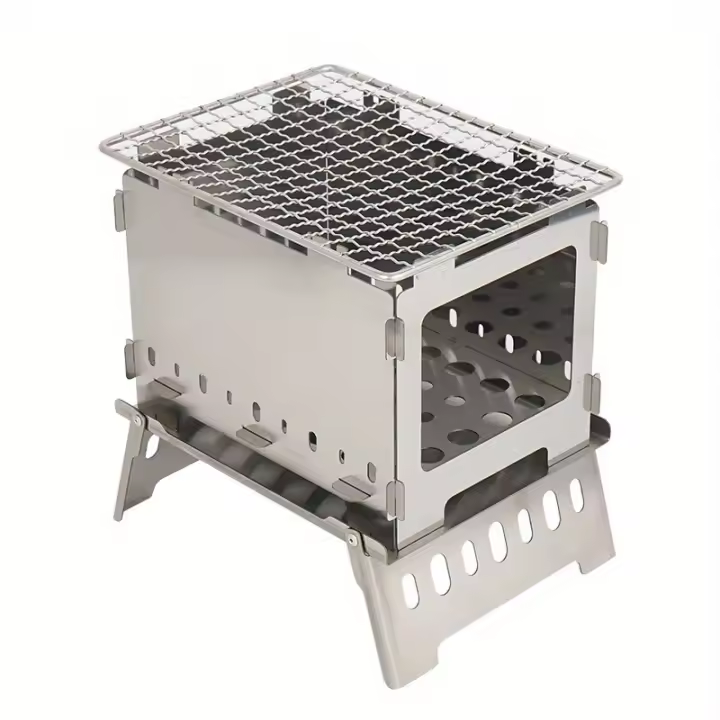 BOPORO Estufa de Leña Portátil Plegable - Perfecta para BBQ, Camping y Parrilla de Carbón - 1