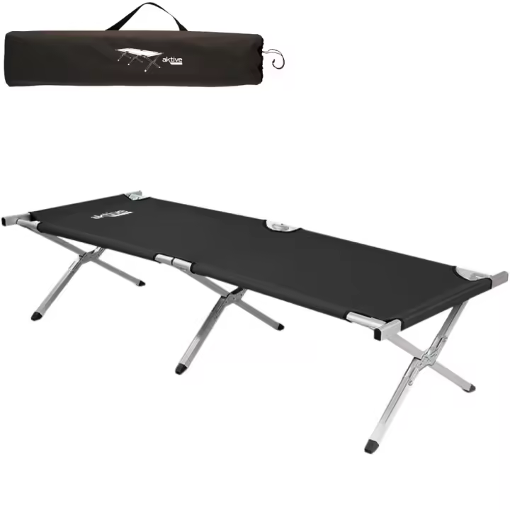 Cama plegable camping Aktive, Cama plegable Camping  Cama portátil de fácil transporte  Medidas 190x64x42cm  Plegado fácil, antideslizante, con asa de transporte incluida  Accesorios camping - 1