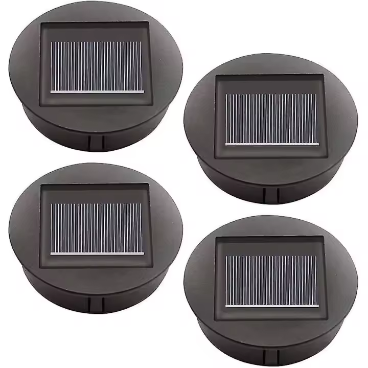 4 Pieces Replacement Solar Lights With Led Bulbs, Solar Top Lights Replacement, Led Solar Panel Lantern Cover - 1