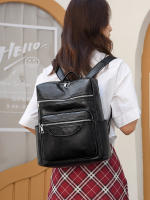 Mochila multicompartimento popular, bolso bandolera de un solo hombro para mujer de moda europea y americana, de cuero de alta calidad y gran capacidad. - details 8