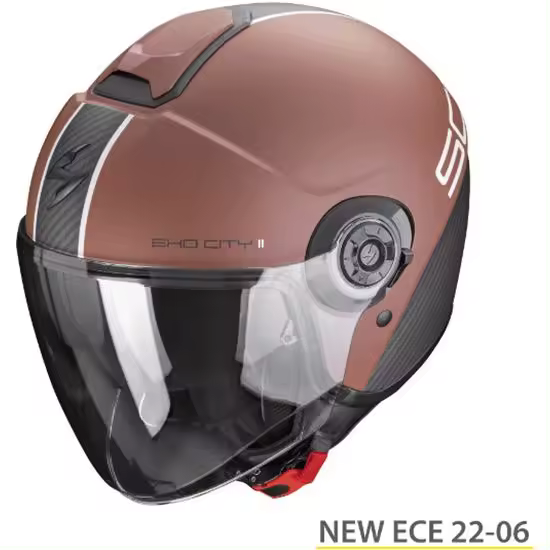 SCORPION EXO-CITY II CARBO MARRON MATE CON GAFAS ECE 22.06 - 1