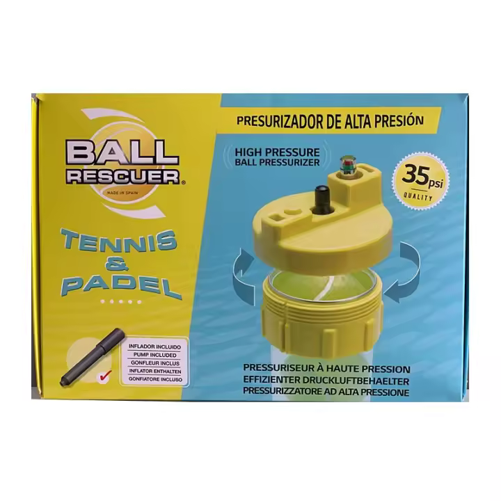 Presurizador de Alta Presión para pelotas de tenis y pádel Premium Plus Ball Rescuer en color Amarillo-751446339048 BALL RESCUER - 1