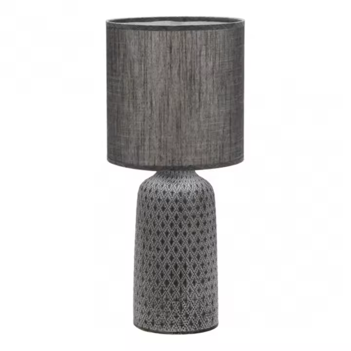 Lámpara de Mesa FABRILAMP Sobremesa Tilapia 1xe27 Gris 45x20x20 Cm - 1