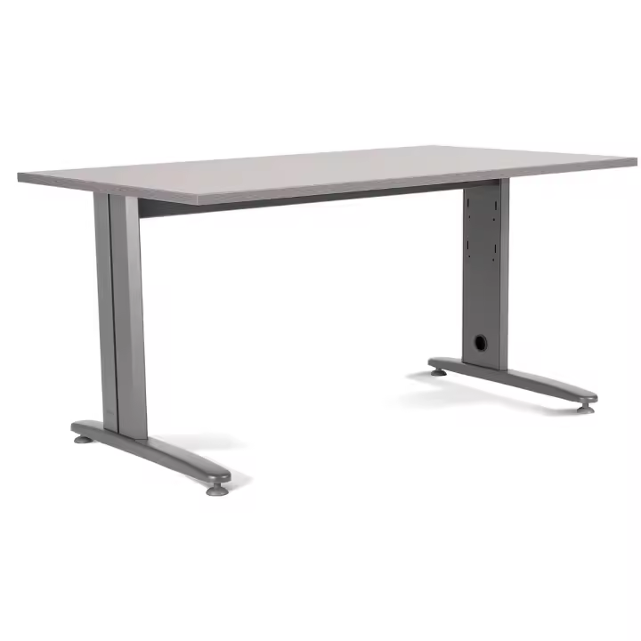 Rocada | Mesa Oficina Ancha para Teletrabajo | Estructura de Acero en L Color Gris | Robusta y Fácil Montaje | 160 X 80 Cm | Acabados en Gris - 1