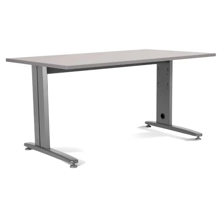 Rocada | Mesa Oficina Ancha para Teletrabajo | Estructura de Acero en L Color Gris | Robusta y Fácil Montaje | 160 X 80 Cm | Acabados en Gris - 1