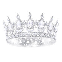 Diademas Redondas De Cristal Fashion Para Princesa Y Reina Accesorios De Cabello Para Boda Tamaño M Para Adultos - details 5