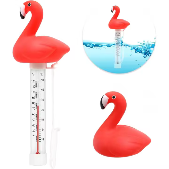 Termómetro flotante para piscina, fácil de leer, medición de temperatura del agua, con cuerda para piscinas interiores y spas - 1