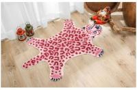 Carpetas Antideslizantes De Piel De Leopardo Rosa Imitación Tejido De Poliéster Lavable Para Sala De Estar Y Dormitorio - details 2