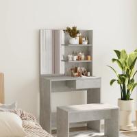 vidaXL Tocador con espejo 74,5x40x141 cm en color Blanco/Blanco brillante/Madera antigua y más | decorativo de pared para baño dormitorio recibidor moderno - details 5