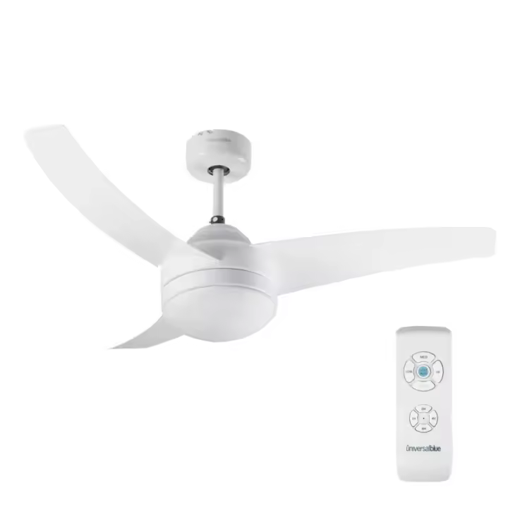 UNIVERSALBLUE Universalblue Ventilador de Techo Blanco 106 Cm con Luz y Mando a Distancia - 1