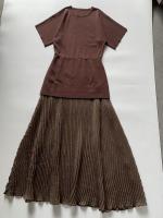Vestido Largo De Punto Para Mujer MUJER Con Cuello En V Manga Corta Estilo Vintage Patchwork Ajustado Longitud Maxi Para Fiesta - details 3