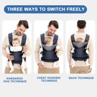 Ergonomía Portor, mejor portabebés para recibir nasido, soporte ajustable para Cabeza y Cuello, para niños Pequeños de 1 a 36 més, Azul Profundo (GRIS) - details 1