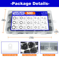 Kit De 250/500 Piezas De Clips De Anillo Negro De Acero Inoxidable M5 a M20 Retenedor De Rodamiento Para Eje 65mn Circlip Externo Tipo C - details 7