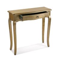 Versa Cagliari Mueble Recibidor Estrecho para la Entrada o el Pasillo, Mesa Consola, con 1 cajón, Medidas (Al x L x An) 80 x 30 x 80 cm, Madera, Color Dorado - details 2