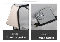 Mochila Hombre Impermeable Con Carga USB Para Oficina Y Negocios 15.6 Pulgadas Laptop Casual Escolar Rucksack Con Bolsillo Para USB - details 7