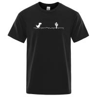 Camiseta De Algodón 100% Para Hombre Con Estampado De Cactus Y Dinosaurio Estilo Casual O-neck Camiseta Básica Para Calle Geeks - details 3