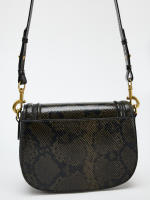 Bolso De Cruz Con Tapa De Flip Y Hebilla Magnética Y Estampado Decorativo De Serpiente Para Mujer Material De Cuero Sintético Y Lona Interior - details 2