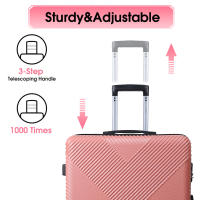 S7 STAR Conjunto 3pcs Maleta Rígida Resistente, Cabina ABS de Viaje Color Puro, Set Equipaje Elegante 4 Ruedas Giratorias 360°, Juego de 3 Maletas Trolley Maleta Ideal para Viaje Familia - details 2